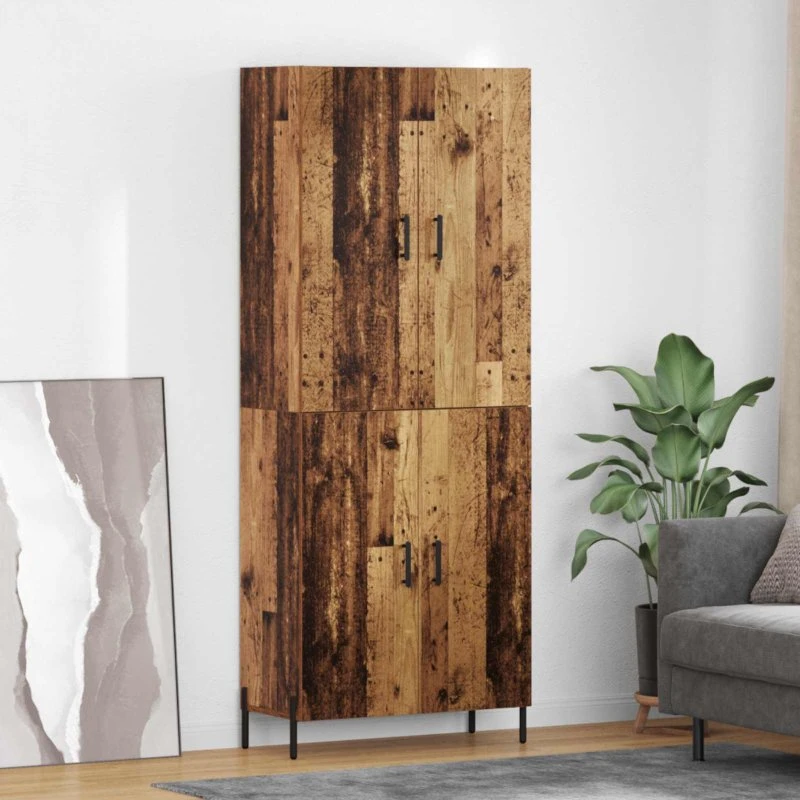 vidaXL Highboard Gammelt Træ 69,5 x 34 x 180 cm