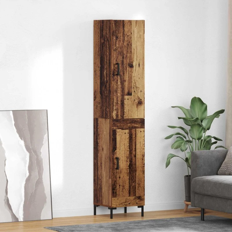 vidaXL Højskab Gammelt Træ 69,5 x 34 x 180 cm Konstrueret Træ