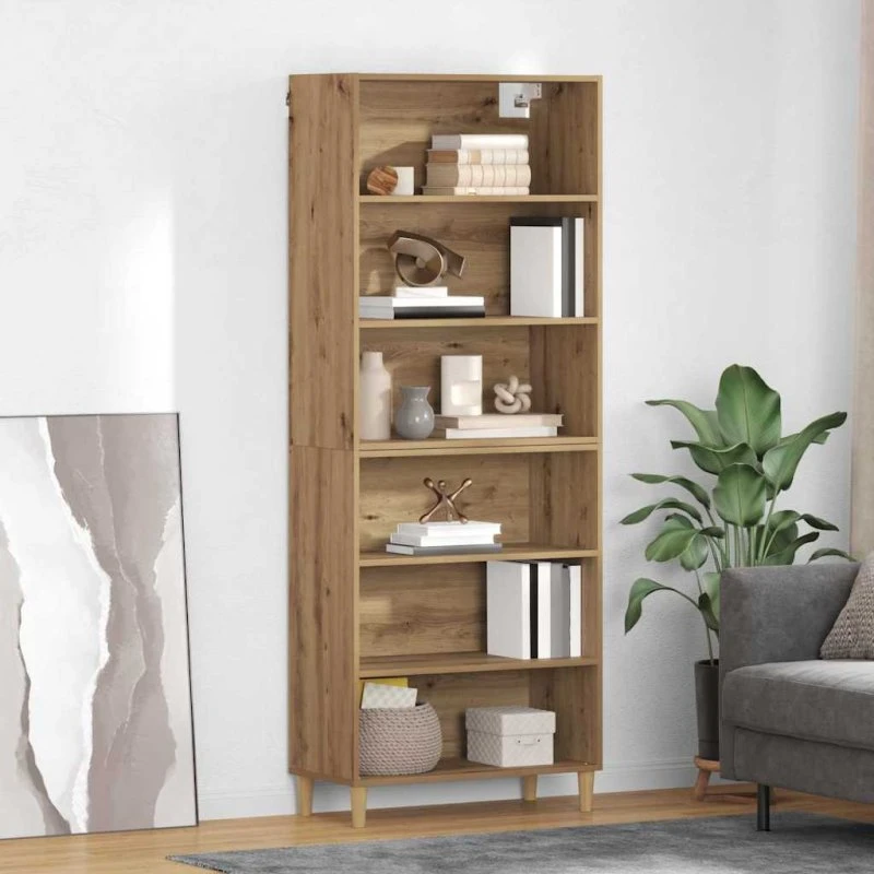 vidaXL Highboard Artisan Egetræ 69,5 x 32,5 x 180 cm