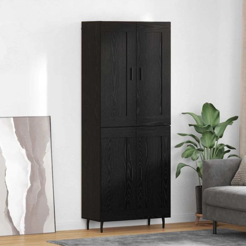 vidaXL Highboard 2 stk, Sort eg, 69,5 x 34 x 180 cm