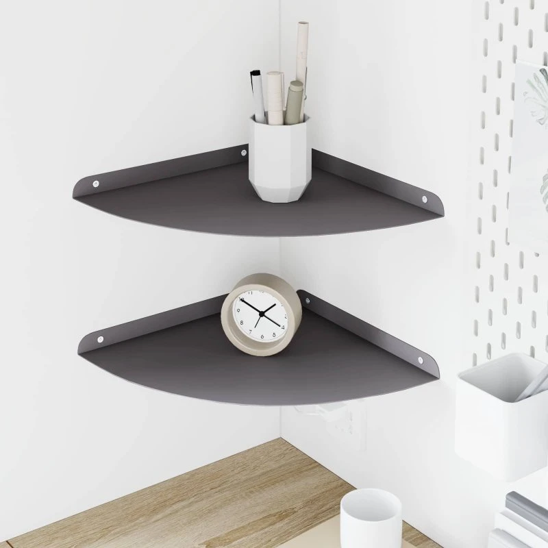 vidaXL Hjørne Flydende Hylde 2 stk Sort 30 x 30 x 2 cm