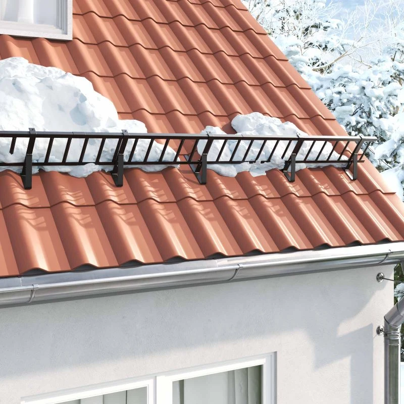 vidaXL Snebeskyttelse Støtte 2 stk, Sort, 29,5 x 3 x 34,5 cm, Stål