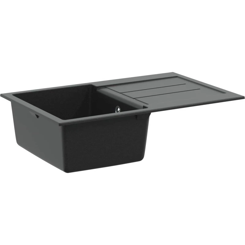 vidaXL Vask Sort 780 x 500 mm, 80% Kvarts & 20% Resin