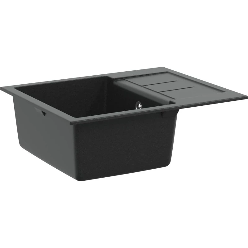 vidaXL Vask Sort 620 x 500 mm, 80% Kvarts & 20% Resin