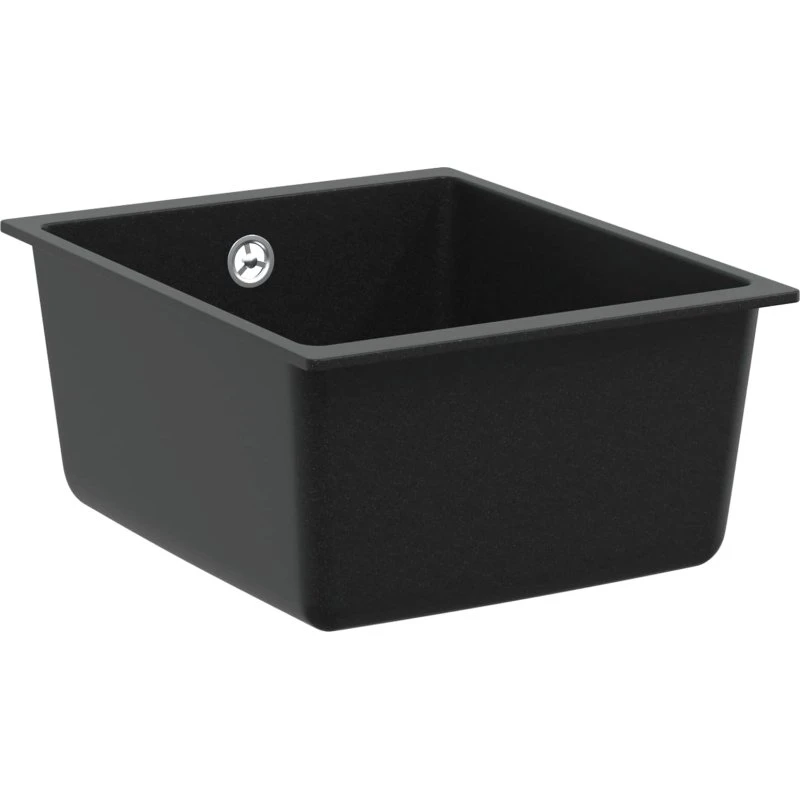 vidaXL Vask Sort 370 x 460 mm 80% Kvarts og 20% Resin