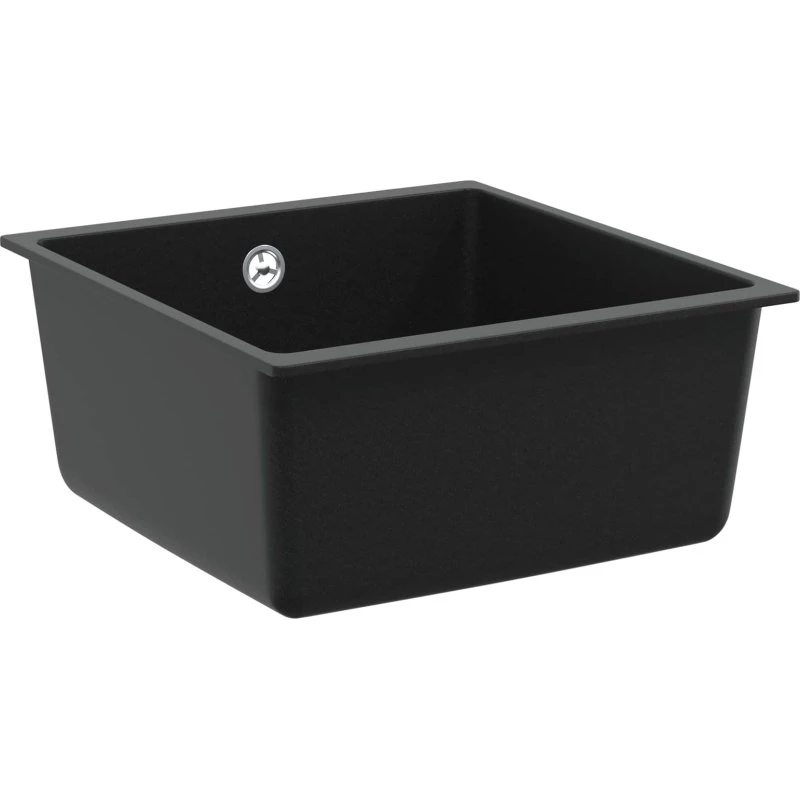 vidaXL Vask Sort 430 x 460 mm med 80% Kvarts og 20% Resin