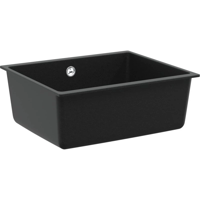 vidaXL Vask Sort 530 x 460 mm, 80% Kvarts og 20% Resin