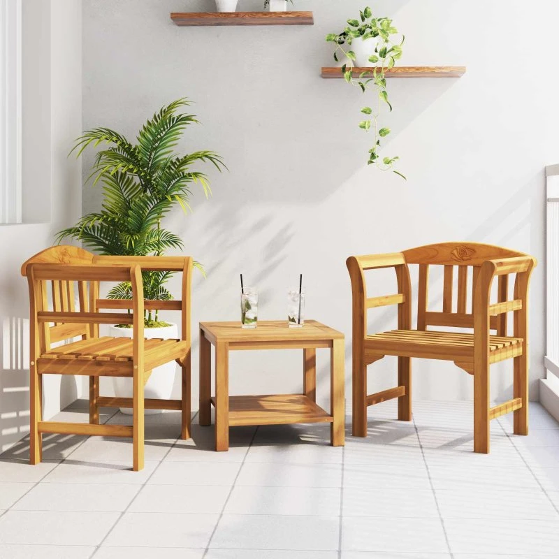 vidaXL Rosebænk Naturlig 68,5 x 46 x 82,5 cm Massivt Akacietræ