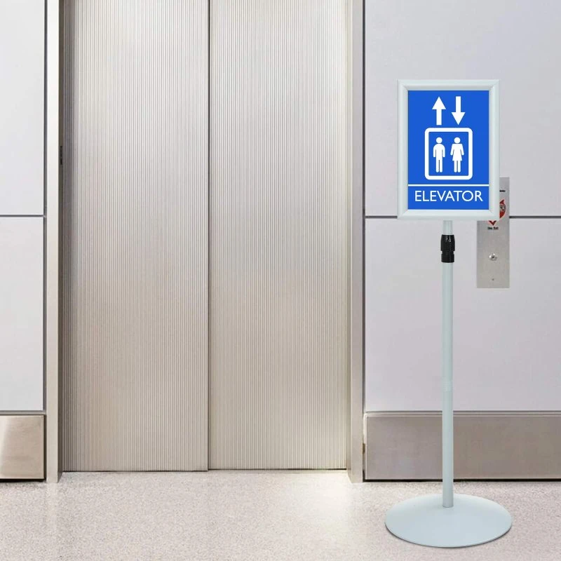 vidaXL Pedestal Plakatstand Sølv 33 x 33 x 123 cm PVC & Stål