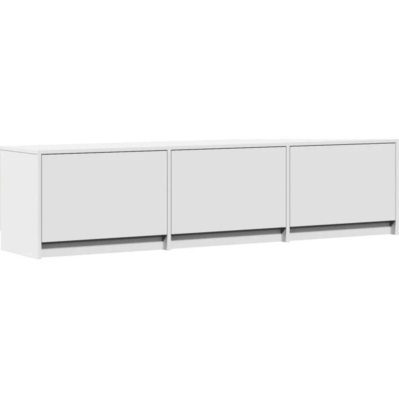 vidaXL TV-skab med LED Hvid 165 x 34 x 40 cm Konstrueret træ