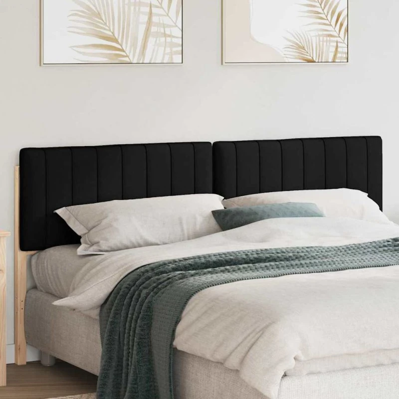 vidaXL Polstret Sengegavl Brun/Sort 200 cm, Massiv Fyrretræ