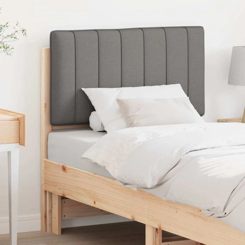 vidaXL Polstret Sengegavl 80 cm Brun/Lys Grå Massiv Fyrretræ