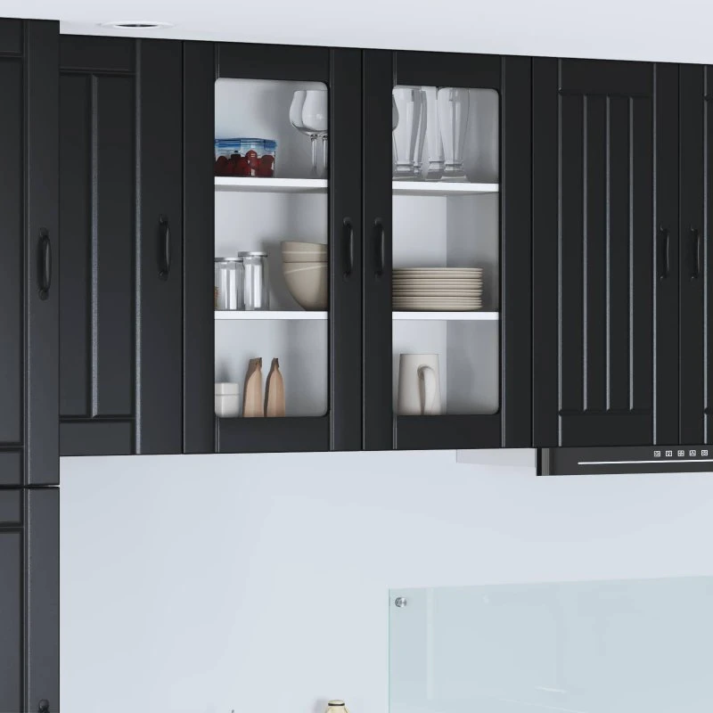 vidaXL Køkkenskab Lucca Sort 80x31x80 cm Konstrueret Træ