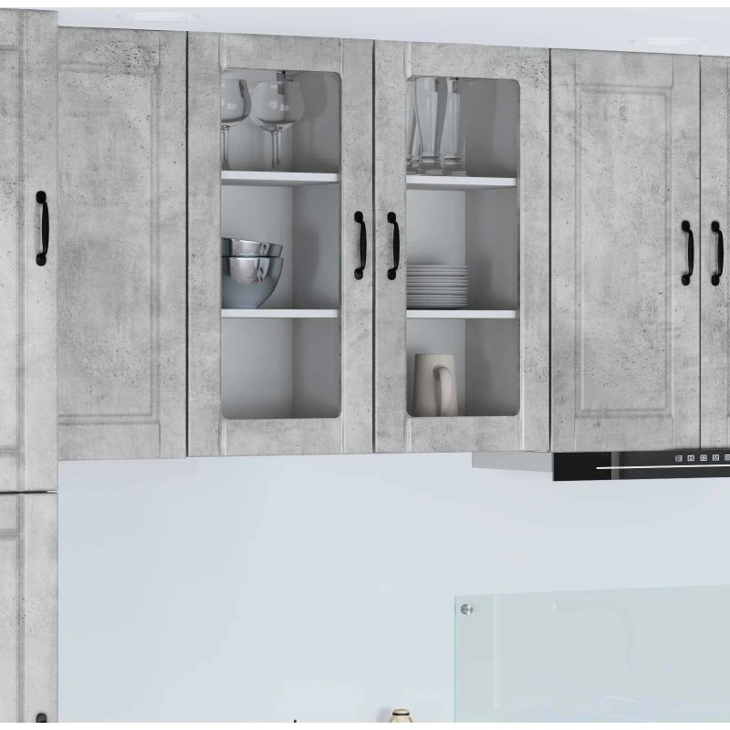 vidaXL Køkkenskab 2 stk Beton Grå 40 x 31 x 80 cm Konstrueret Træ