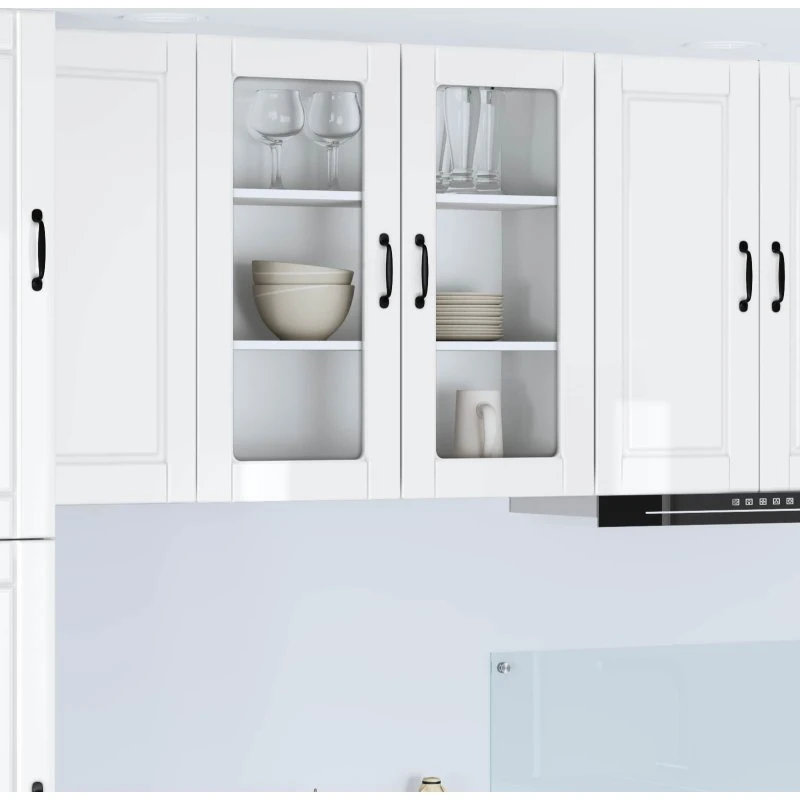 vidaXL Køkkenskab Høj gloss hvid 80x31x80 cm Konstrueret træ