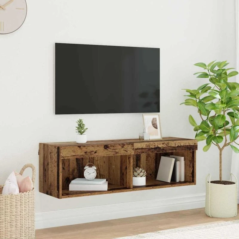 vidaXL TV-møbelsæt Gammelt træ 100 x 30 x 30 cm