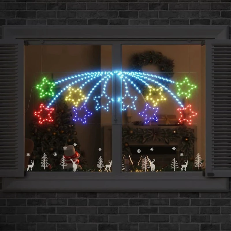 vidaXL Julestjerne 432 LED, 182 x 58 cm, flerfarvet PVC