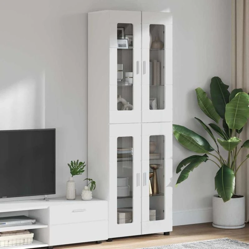 vidaXL FLORIN Høj gloss hvid Highboard 60 x 35 x 182 cm