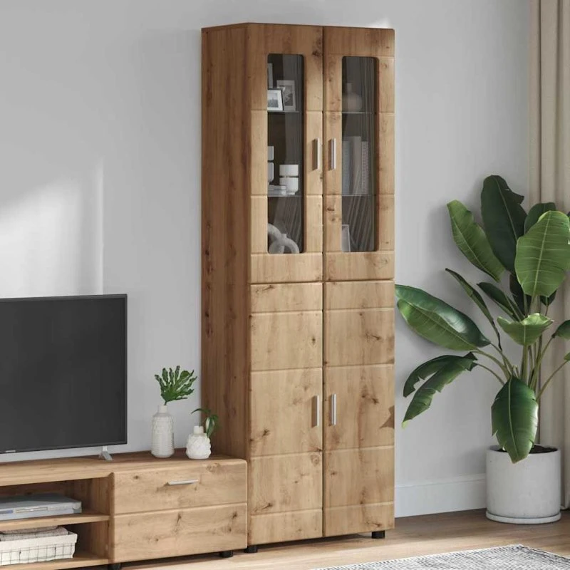 vidaXL FLORIN Artisan Egetræ Highboard 60 x 35 x 182 cm