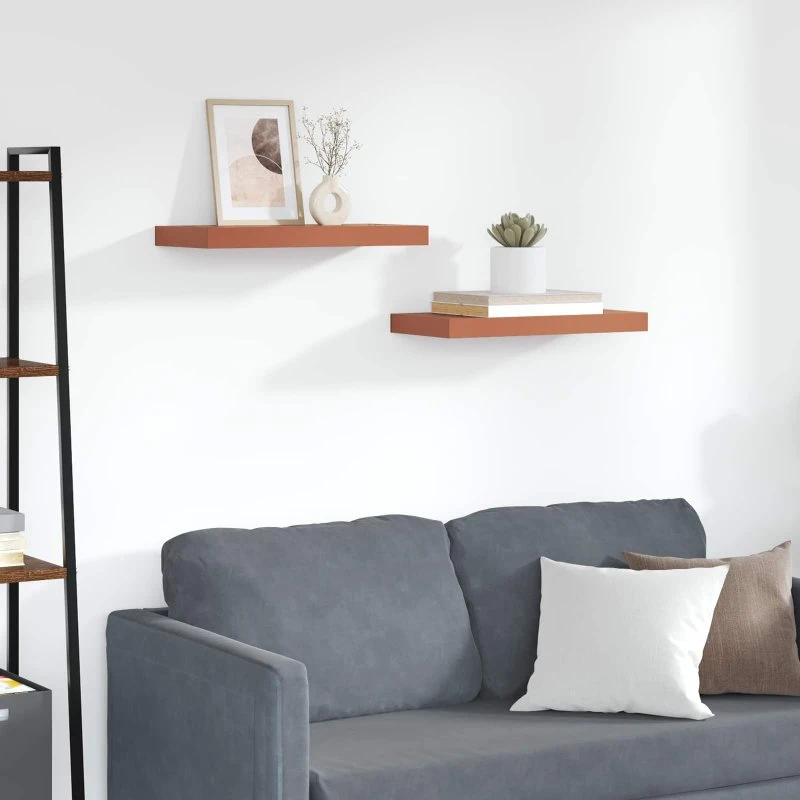 vidaXL Vægmonteret Hylde 2 stk Rød 50 x 23 x 4 cm Konstrueret Træ