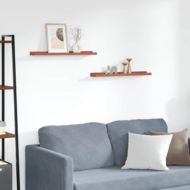 vidaXL Væghylde 2 stk Rød 60 x 9 x 3 cm Konstrueret Træ