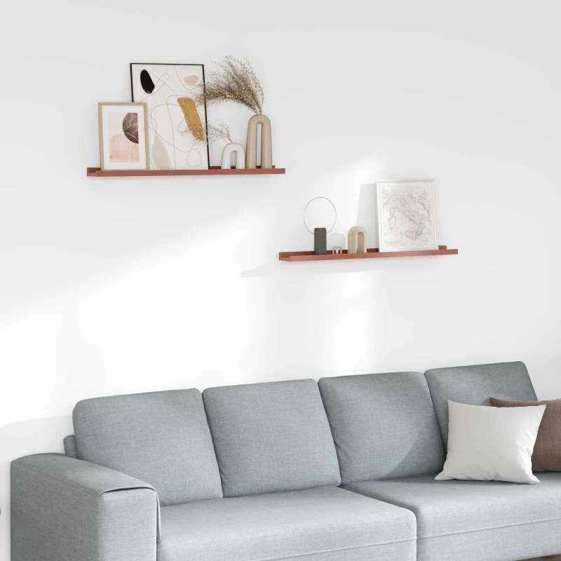 vidaXL Væghylde 2 stk Rød 80 x 9 x 3 cm Konstrueret Træ