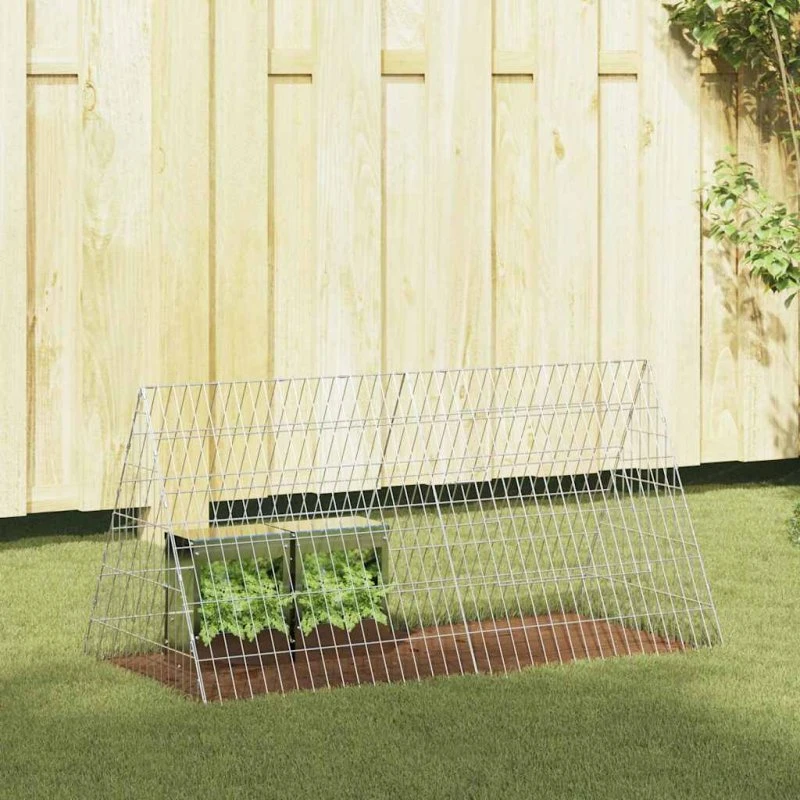 vidaXL Kaninbur Sølv 110 x 55 x 55 cm Galvaniseret Stål