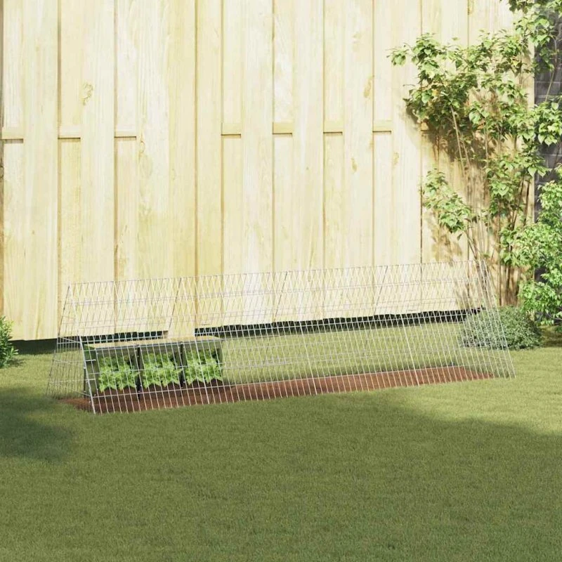 vidaXL Kaninbur Sølv 215 x 55 x 55 cm Galvaniseret Stål