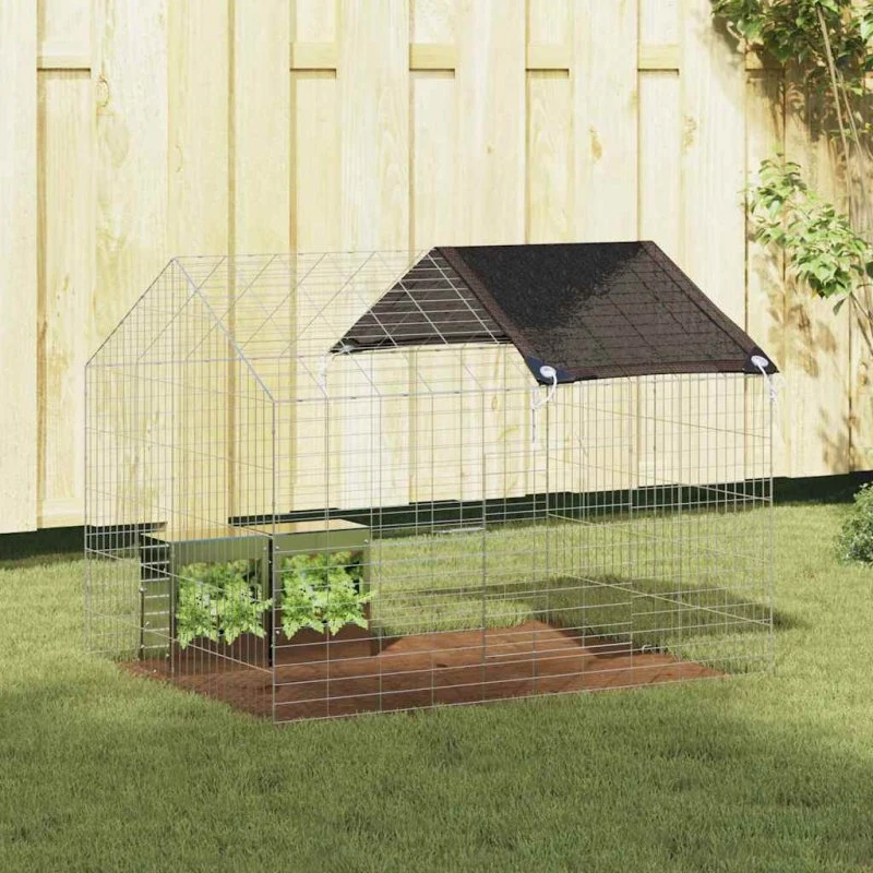 vidaXL Kaninbur Sølv 100 x 78 x 78 cm Galvaniseret Stål