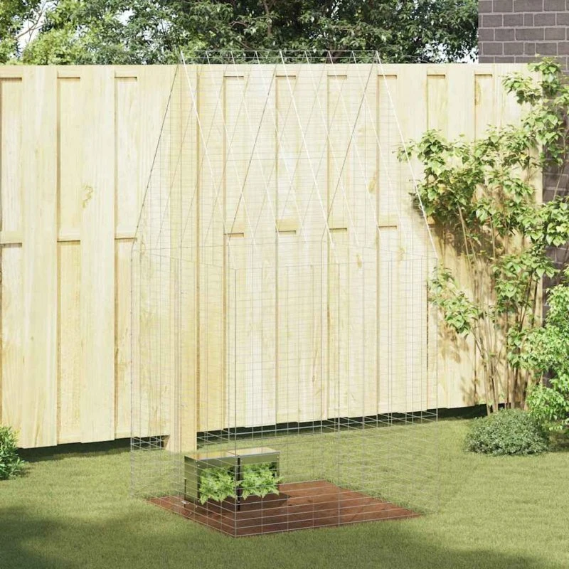 vidaXL Kanin Bur Sølv 100x100x210 cm Galvaniseret Stål