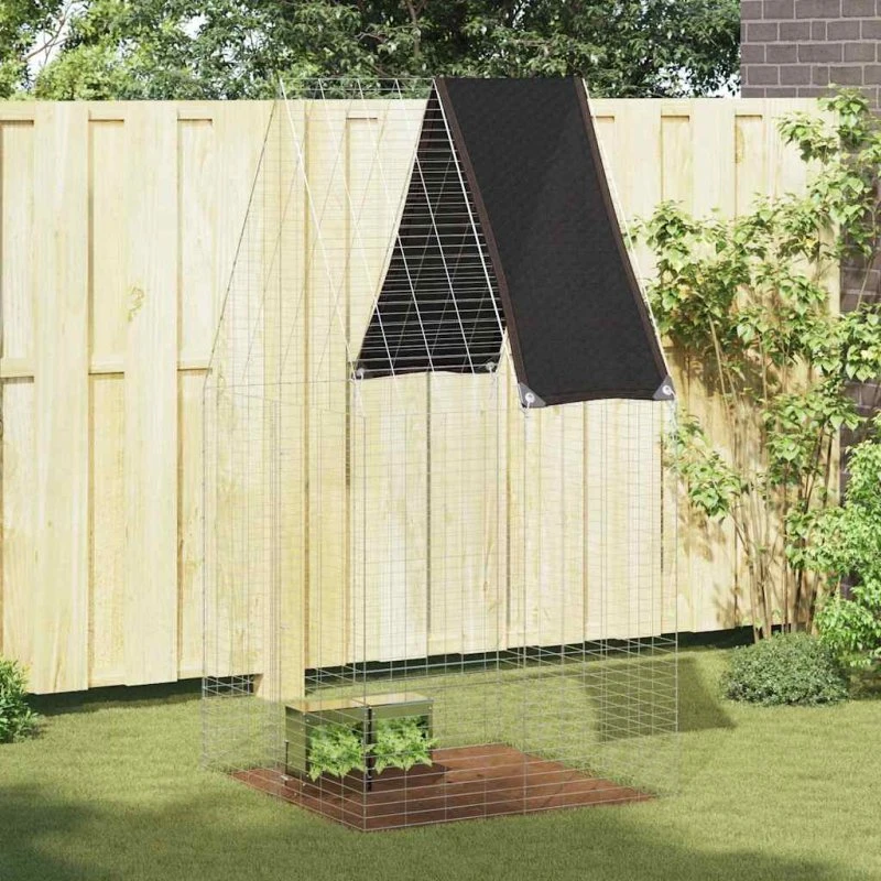 vidaXL Kanin Bur Sølv 100x100x210 cm Galvaniseret Stål