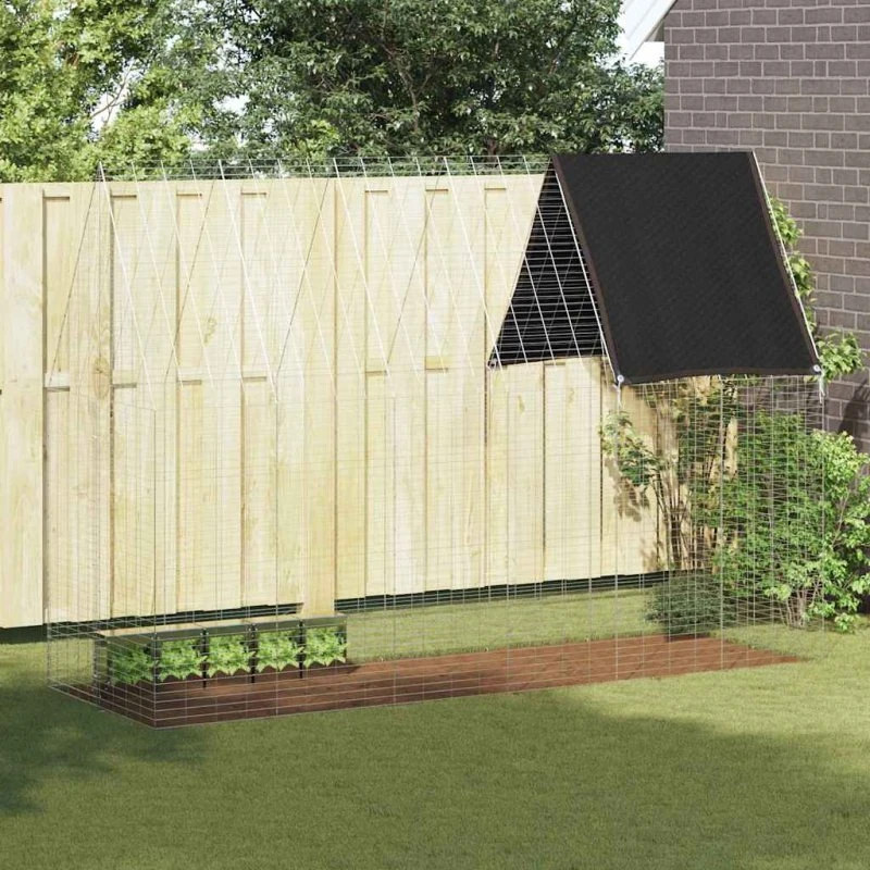 vidaXL Kanin Bur Sølv 300 x 100 x 210 cm Galvaniseret Stål