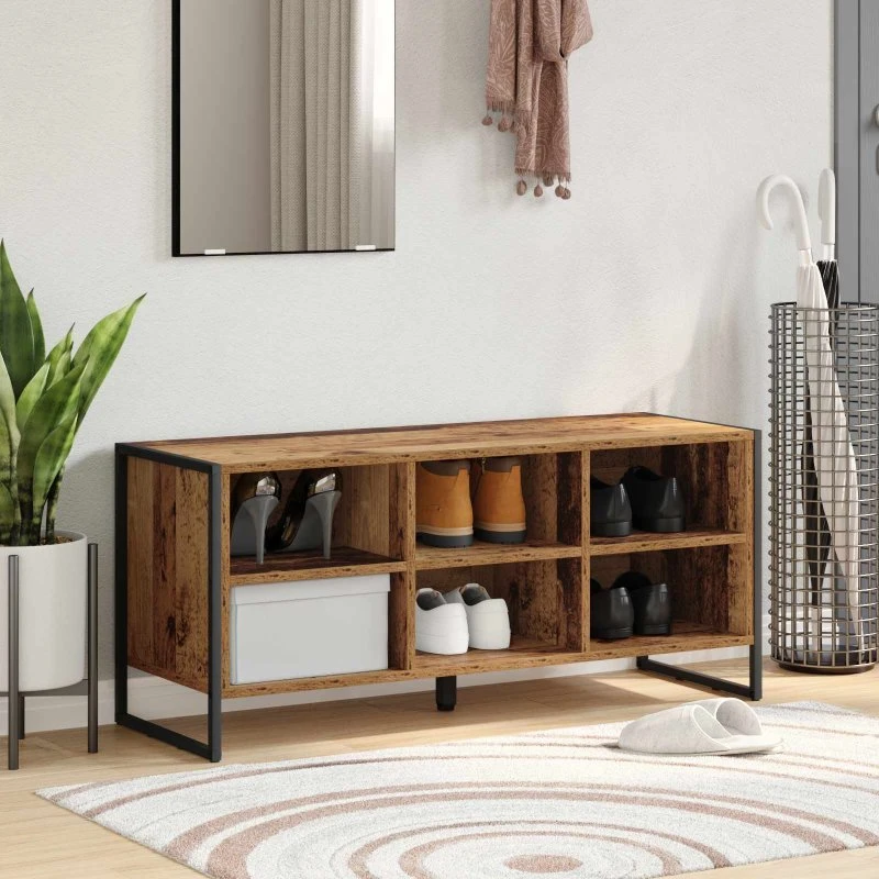 vidaXL Sko Skab Gammelt Træ 100x35x44 cm