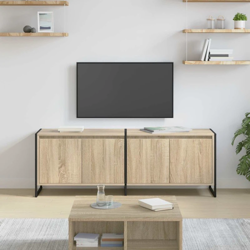 vidaXL TV-skab Sonoma 140 x 36 x 49,5 cm Konstrueret træ