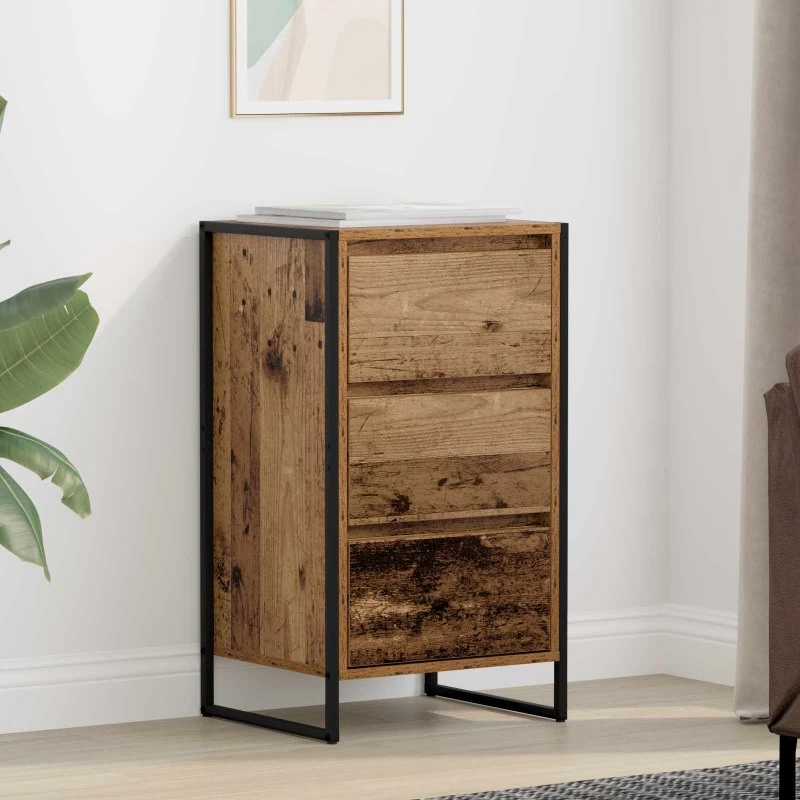 vidaXL Sideboard Gammelt Træ 42x36x75,5 cm
