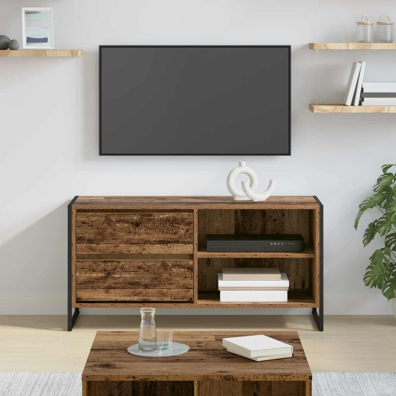 vidaXL TV-skab Gammelt træ 100 x 36 x 49,5 cm Konstrueret træ