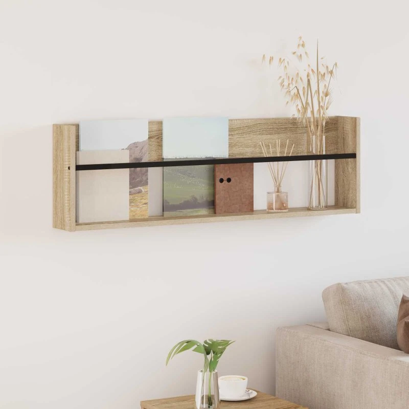 vidaXL Magasin Rack Sonoma eg 100 x 12 x 30 cm Konstrueret træ