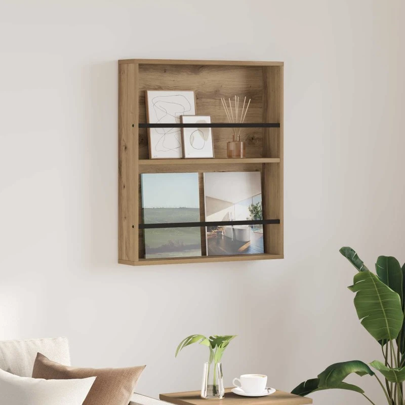 vidaXL Magasin Rack Artisan Egetræ 60 x 12 x 70 cm