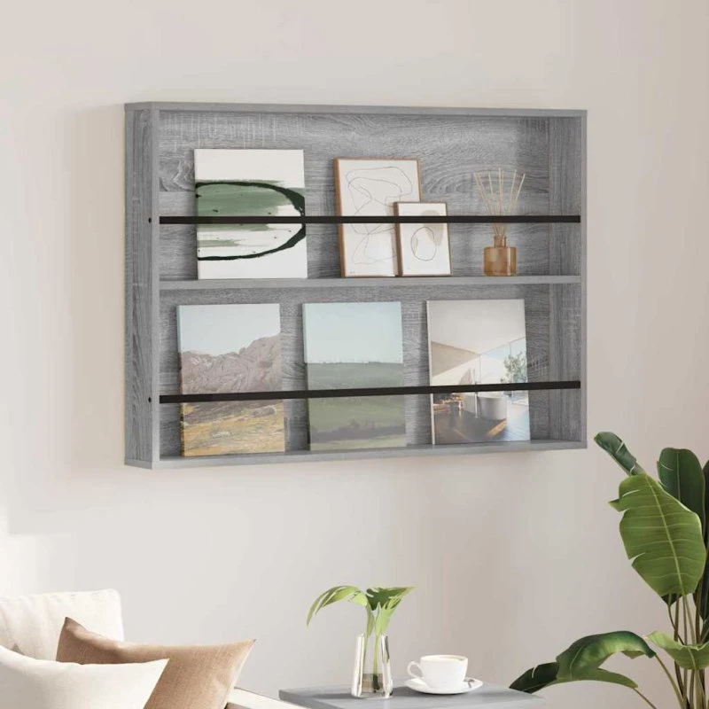 vidaXL Magasin Rack Grå Sonoma 100 x 12 x 70 cm Konstrueret Træ