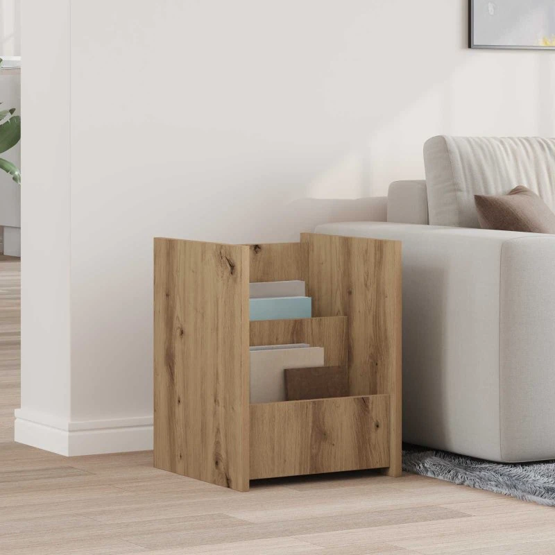 vidaXL Artisan Egetræ Magasin Rack 35x35x45 cm