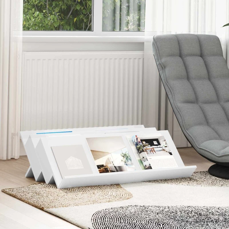 vidaXL Magasin Rack Hvid 90 x 53 x 28,5 cm Konstrueret Træ