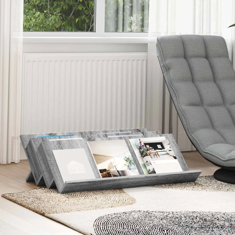 vidaXL Magasin Rack Grå Sonoma 90 x 53 x 28,5 cm Konstrueret Træ
