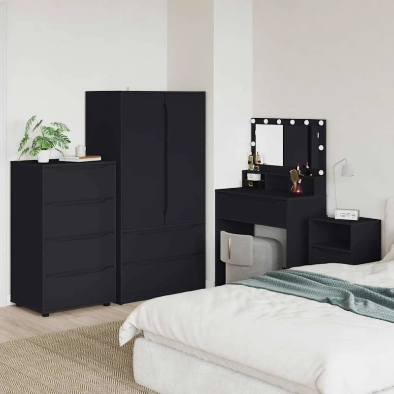 vidaXL Opbevaringsskab Sort 60 x 48 x 105 cm Konstrueret Træ