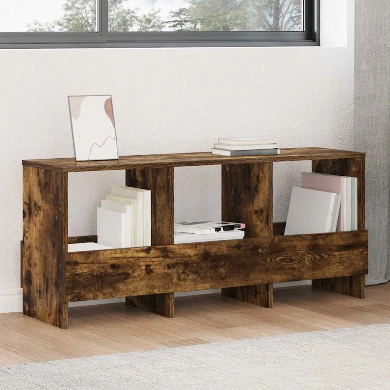 vidaXL Røget Eg Magasin Rack 102 x 30 x 45 cm