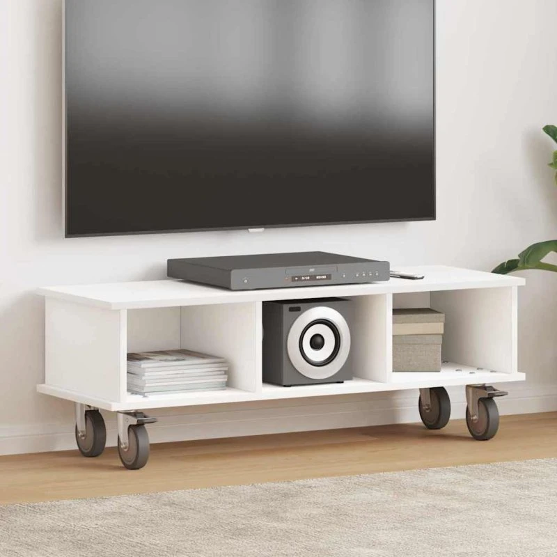 vidaXL TV-bord Hvid 100 x 35 x 35 cm Konstrueret træ