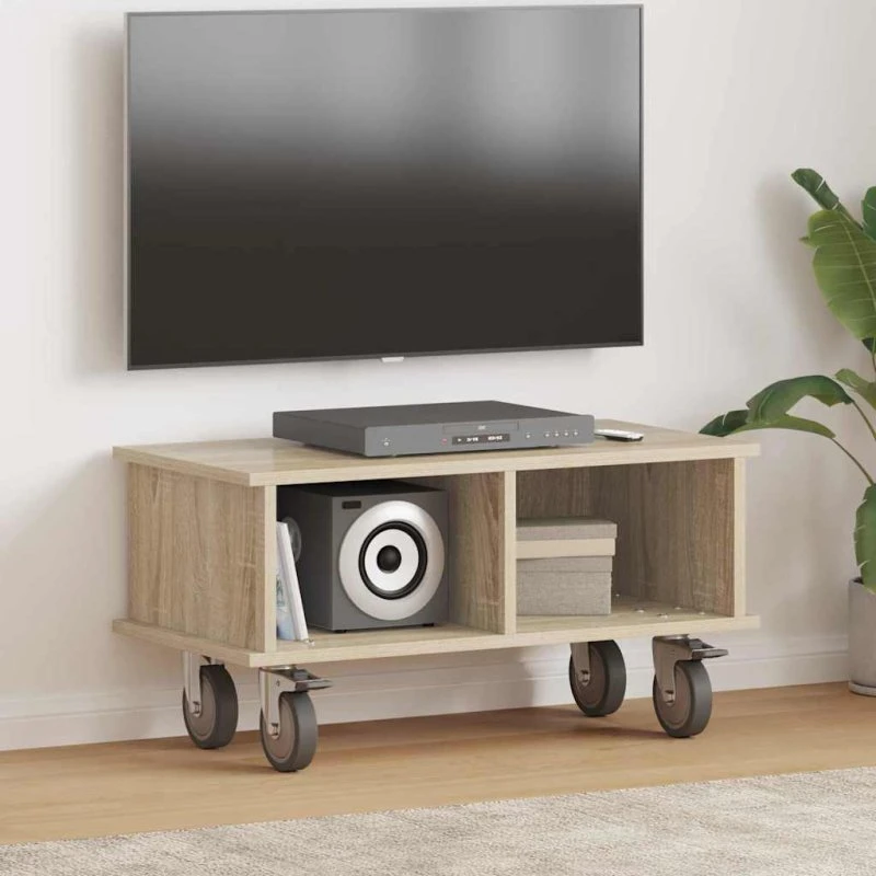 vidaXL TV-bord Sonoma eg 68,5 x 35 x 35 cm konstrueret træ