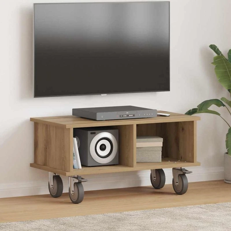 vidaXL TV-bord Artisan Egetræ 68,5 x 35 x 35 cm