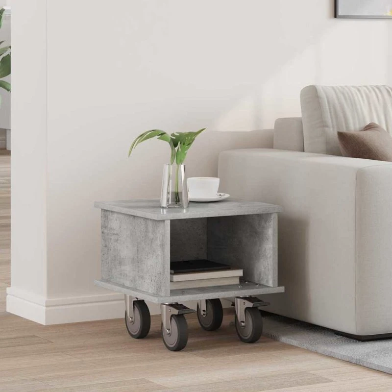 vidaXL TV-bord Beton Grå 37 x 35 x 35 cm Konstrueret træ