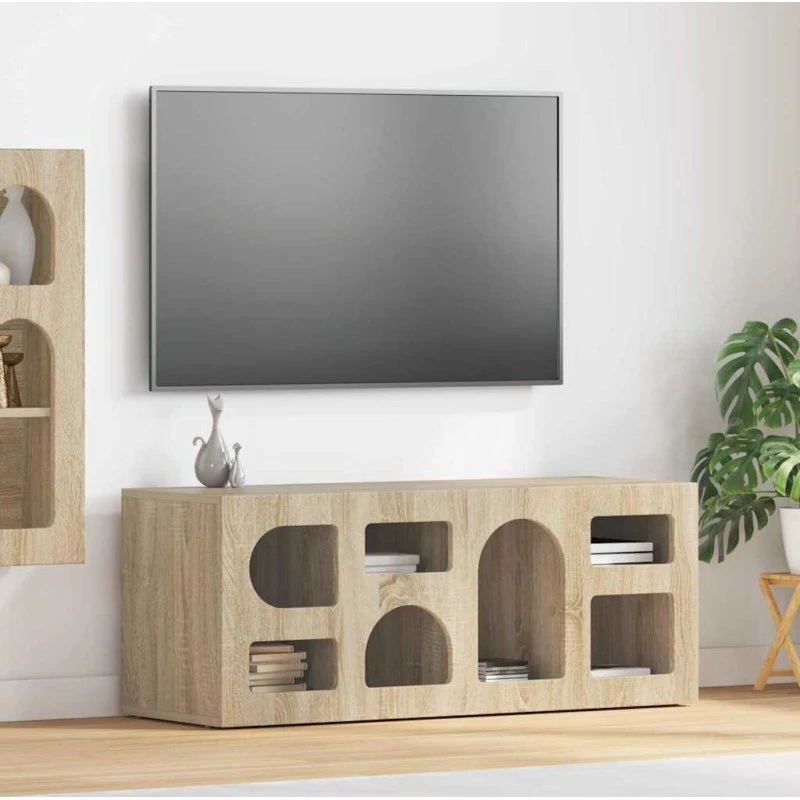 vidaXL TV-skab Sonoma eg 100 x 35 x 40 cm konstrueret træ