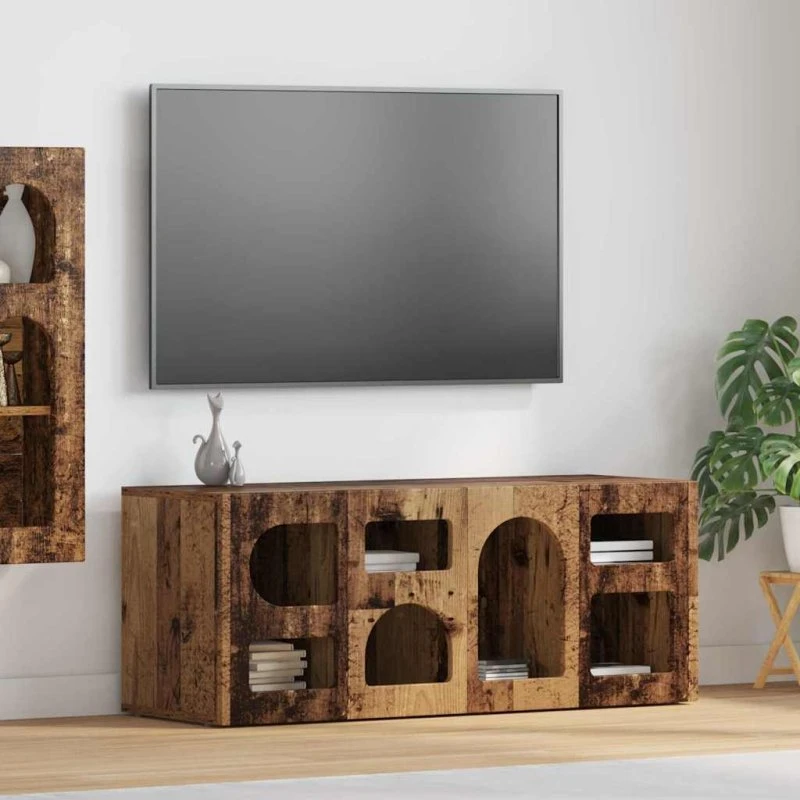 vidaXL TV-skab Gammelt træ 100 x 35 x 40 cm